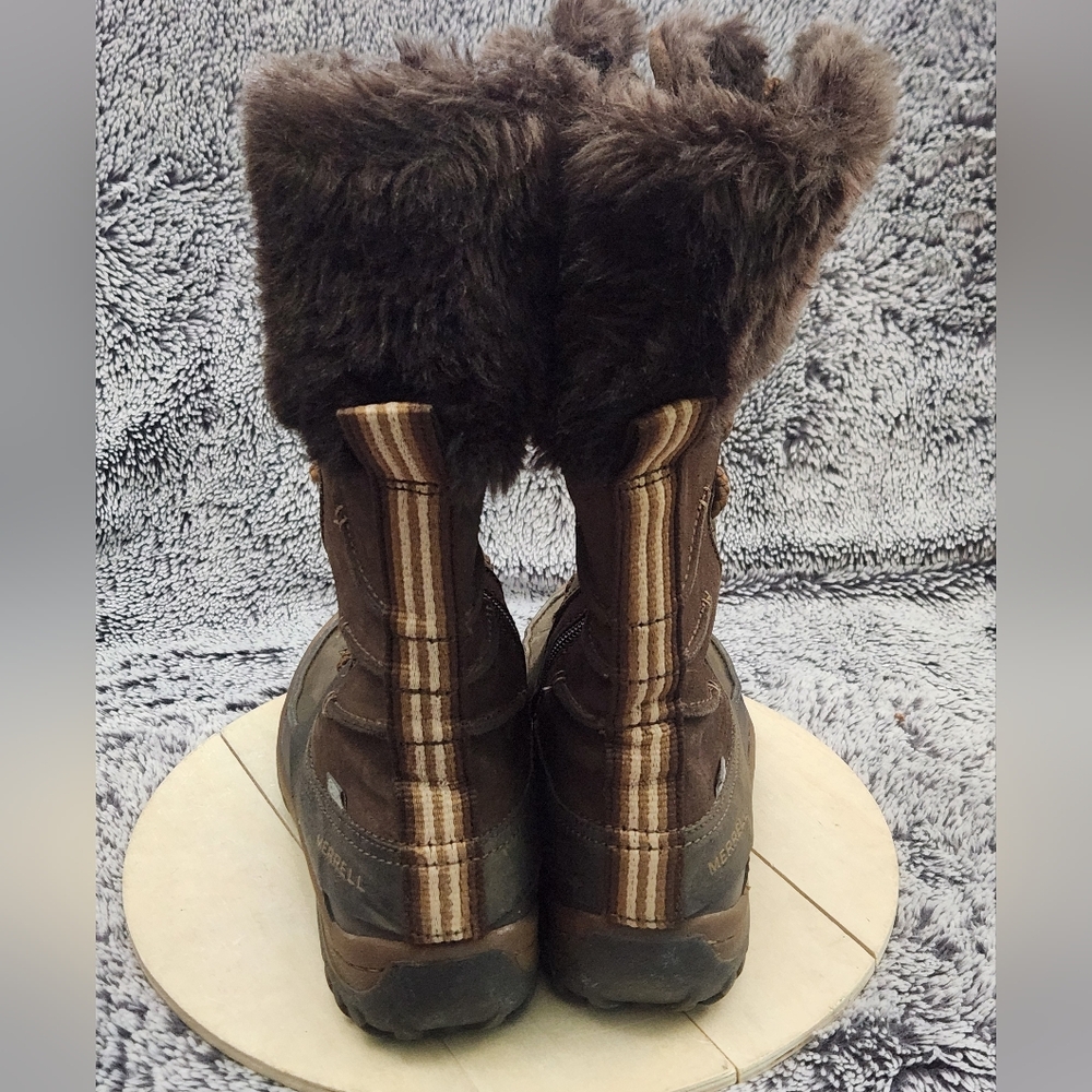 MERRELL Decora Prelude Winter Snow Boot Waterproof Faux Fur Tall 200g Women's 7 - Picture 7 of 9